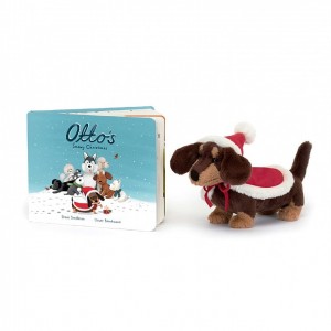 Jelly Cats Otto's Snowy Christmas Book & Winter Warmer Otto Sausage Dog | TQH-097318