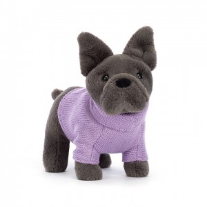 Jelly Cats Sweater French Bulldog Purple | SZB-980237