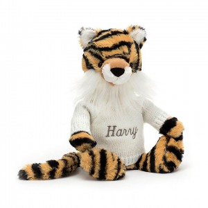 Medium Jelly Cats Bashful Tiger with Personalised Cream Jumper | KFL-865920