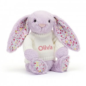 Medium Jelly Cats Blossom Jasmine Bunny with Personalised Cream Jumper | ZMQ-584670