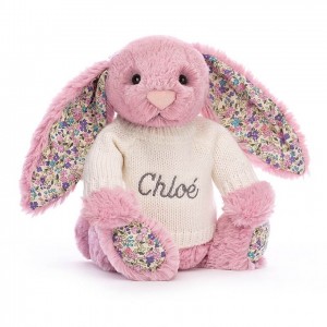 Medium Jelly Cats Blossom Tulip Bunny with Personalised Cream Jumper | AMF-695172