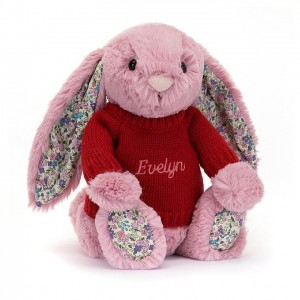 Medium Jelly Cats Blossom Tulip Bunny with Personalised Red Jumper | UNF-893562