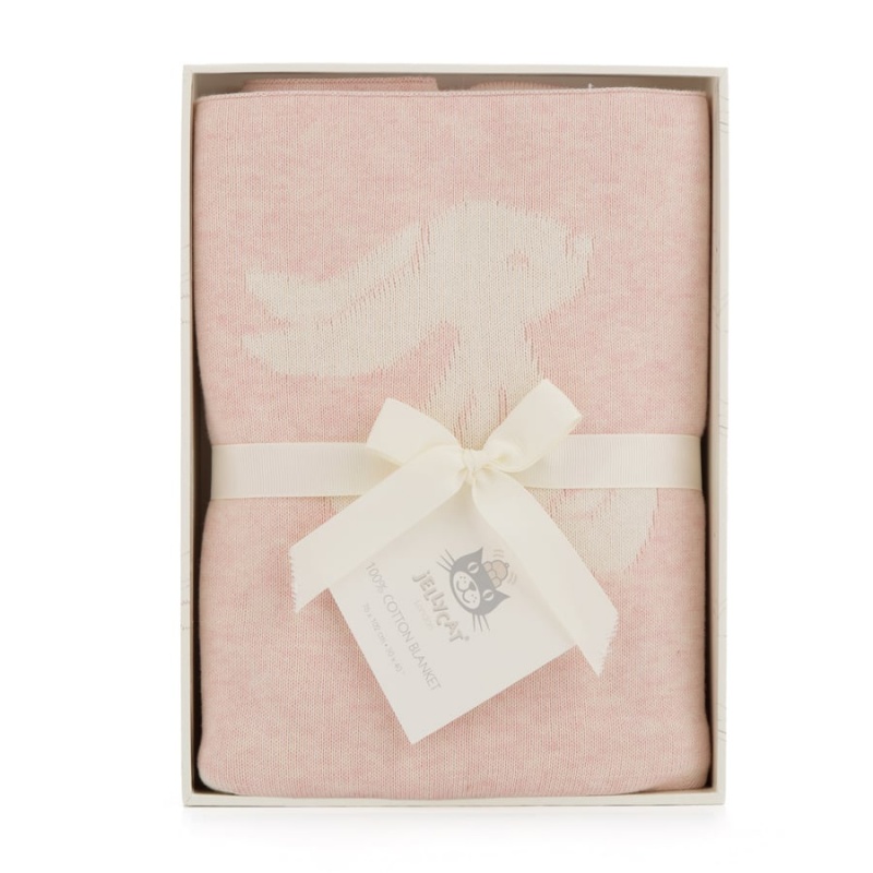 Jelly Cats Bashful Pink Bunny Blanket | CZQ-918207