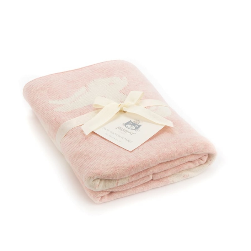 Jelly Cats Bashful Pink Bunny Blanket | CZQ-918207