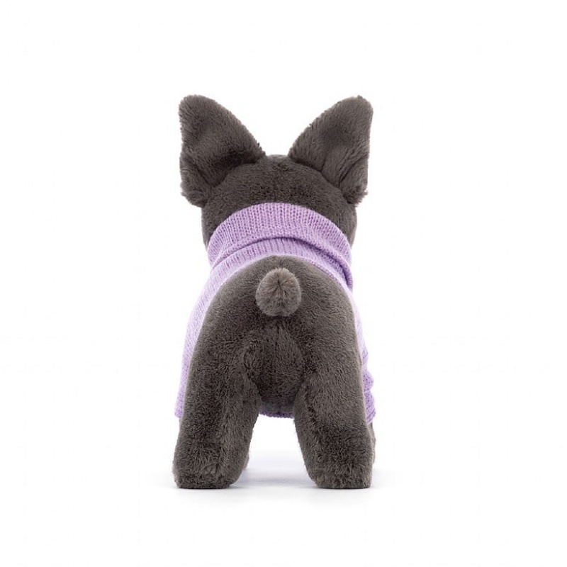 Jelly Cats Sweater French Bulldog Purple | SZB-980237