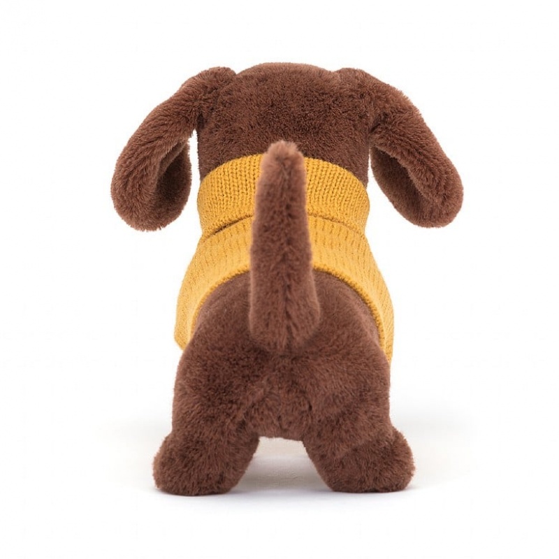 Jelly Cats Sweater Sausage Dog Yellow | DZV-714635