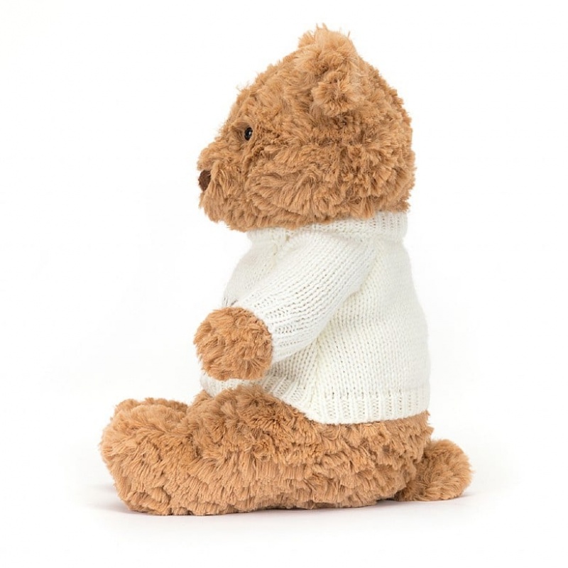 Medium Jelly Cats Bartholomew Bear with Personalised Cream Jumper | VBP-268305