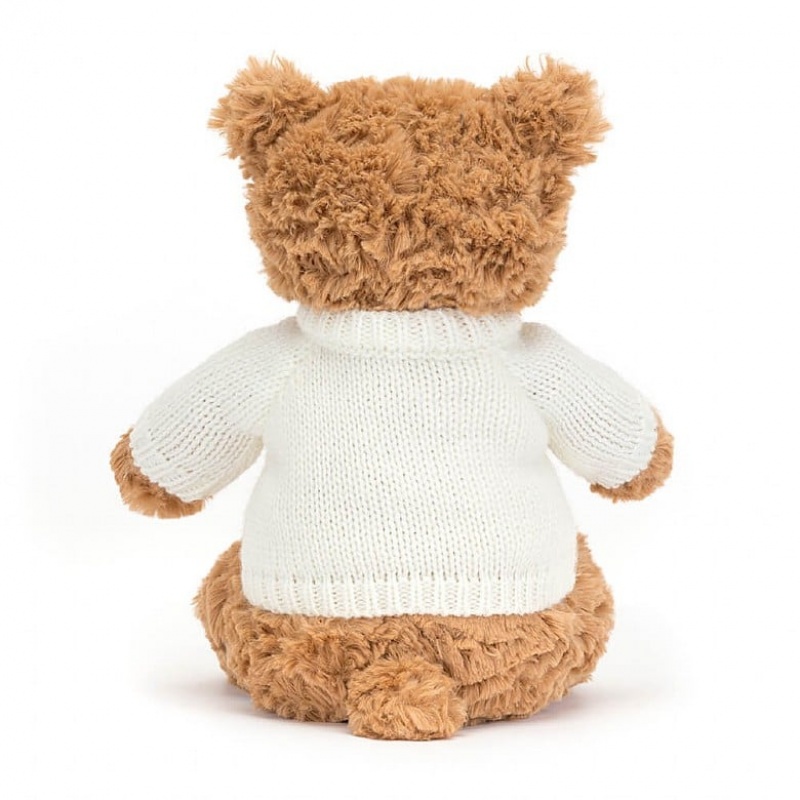 Medium Jelly Cats Bartholomew Bear with Personalised Cream Jumper | VBP-268305