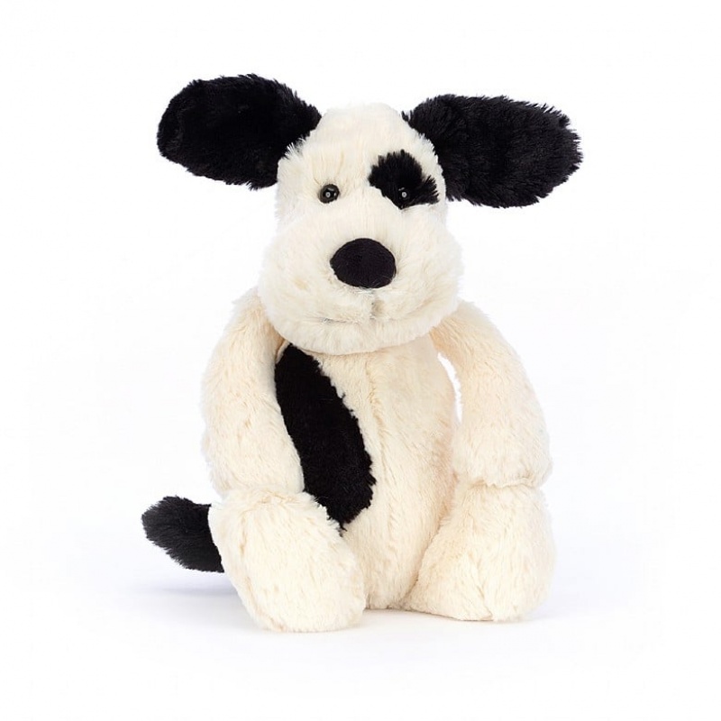 Medium Jelly Cats Bashful Black & Cream Puppy | NKP-608913