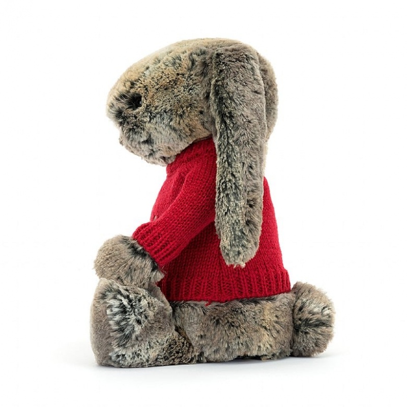 Medium Jelly Cats Bashful Cottontail Bunny with Personalised Red Jumper | HXN-263819