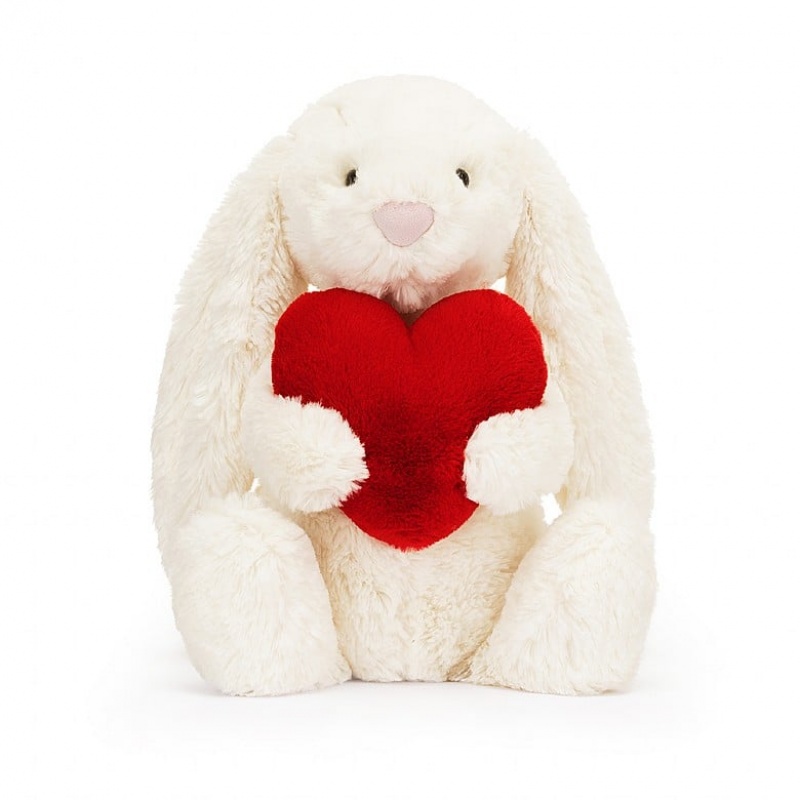 Medium Jelly Cats Bashful Red Love Heart Bunny | TMB-740362