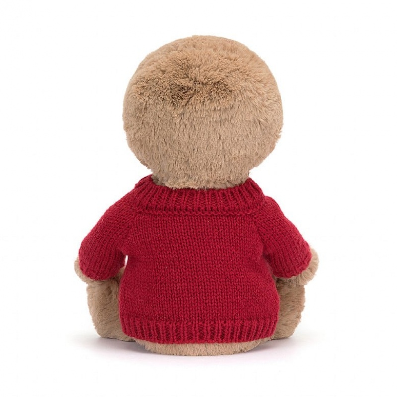 Medium Jelly Cats Bashful Sloth with Personalised Red Jumper | BJO-154630