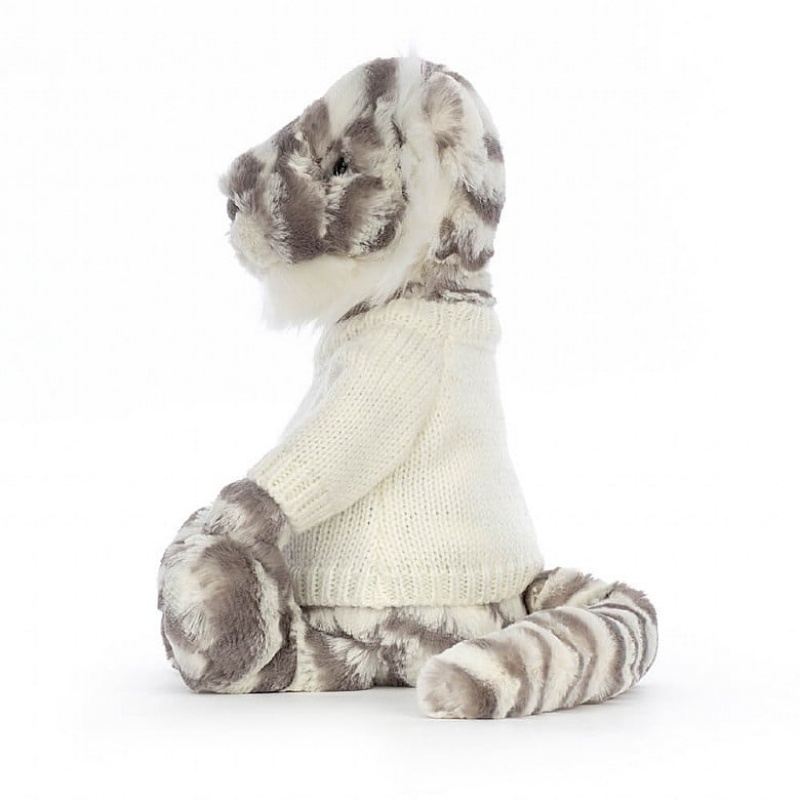 Medium Jelly Cats Bashful Snow Tiger with Personalised Cream Jumper | OGW-473208