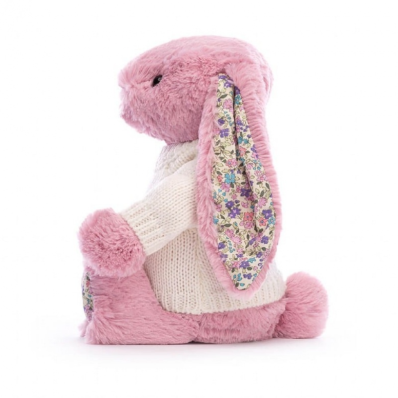 Medium Jelly Cats Blossom Tulip Bunny with Personalised Cream Jumper | HGC-321768