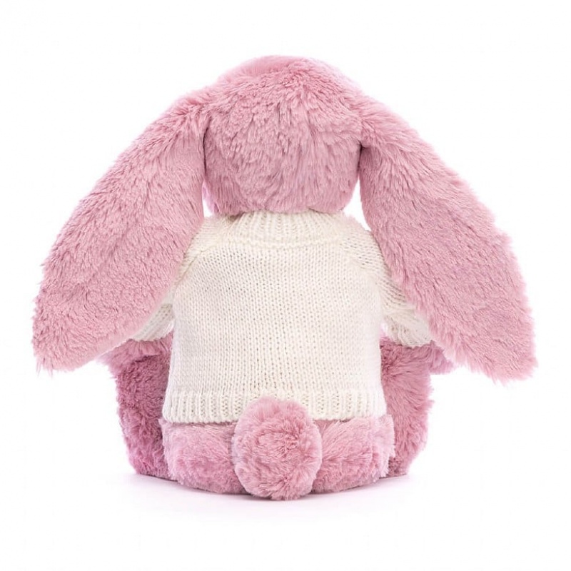 Medium Jelly Cats Blossom Tulip Bunny with Personalised Cream Jumper | HGC-321768