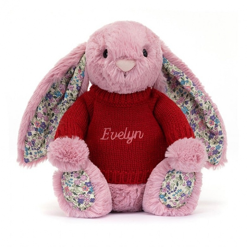 Medium Jelly Cats Blossom Tulip Bunny with Personalised Red Jumper | AXT-389147