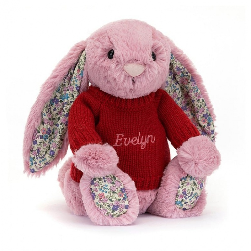 Medium Jelly Cats Blossom Tulip Bunny with Personalised Red Jumper | AXT-389147