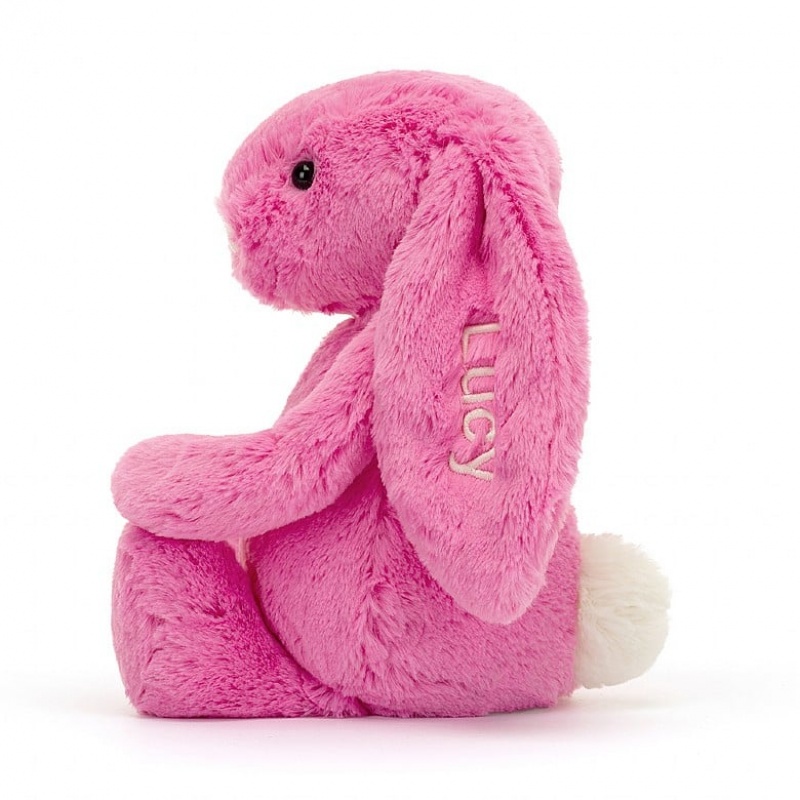 Medium Jelly Cats Personalised Bashful Hot Pink Bunny | ZEQ-304562