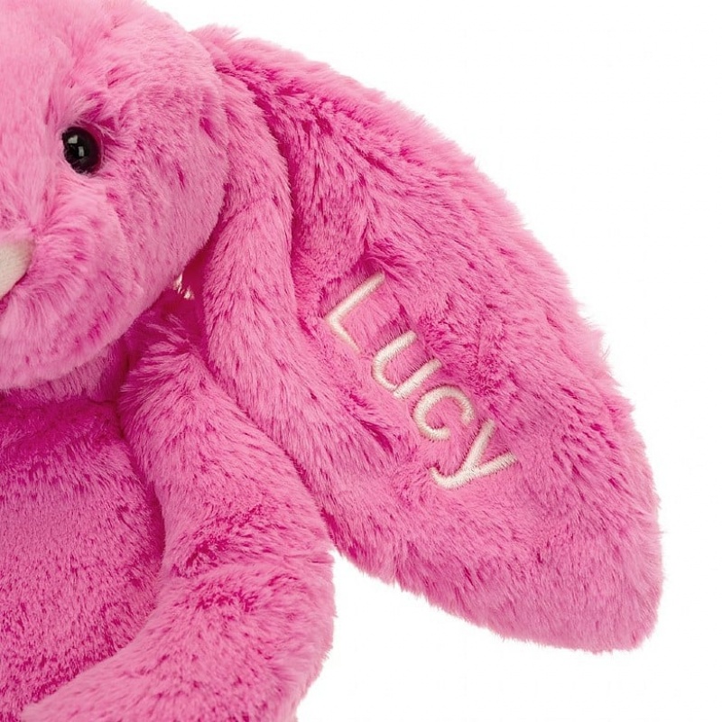 Medium Jelly Cats Personalised Bashful Hot Pink Bunny | ZEQ-304562