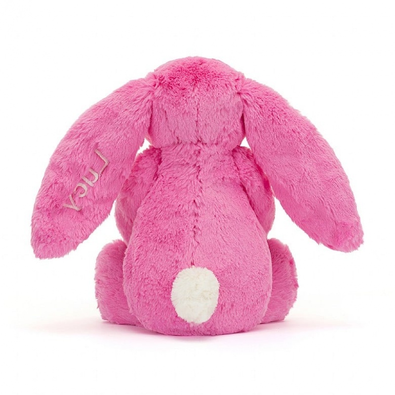 Medium Jelly Cats Personalised Bashful Hot Pink Bunny | ZEQ-304562