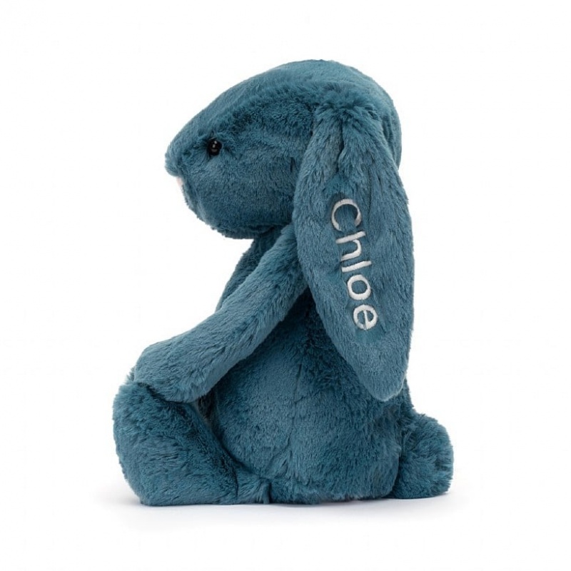 Medium Jelly Cats Personalised Bashful Mineral Blue Bunny | WRJ-647159