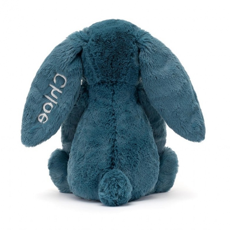 Medium Jelly Cats Personalised Bashful Mineral Blue Bunny | WRJ-647159