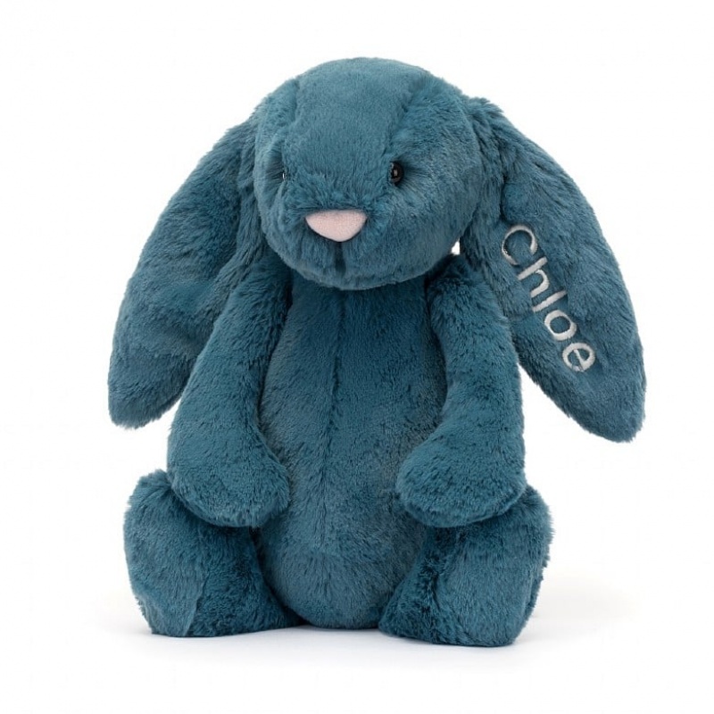 Medium Jelly Cats Personalised Bashful Mineral Blue Bunny | NFV-178539