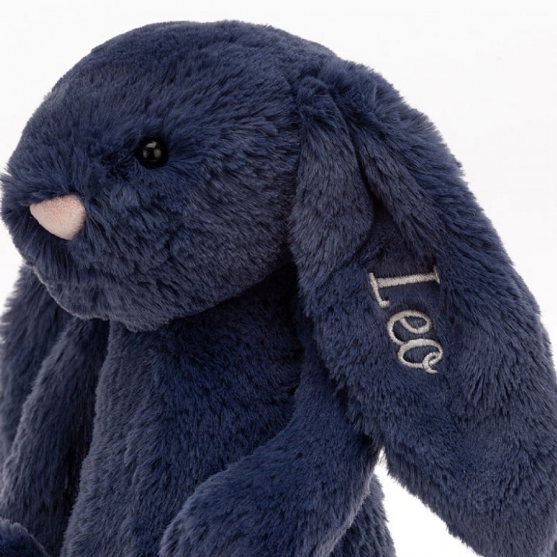 Medium Jelly Cats Personalised Bashful Navy Bunny | PFL-106523