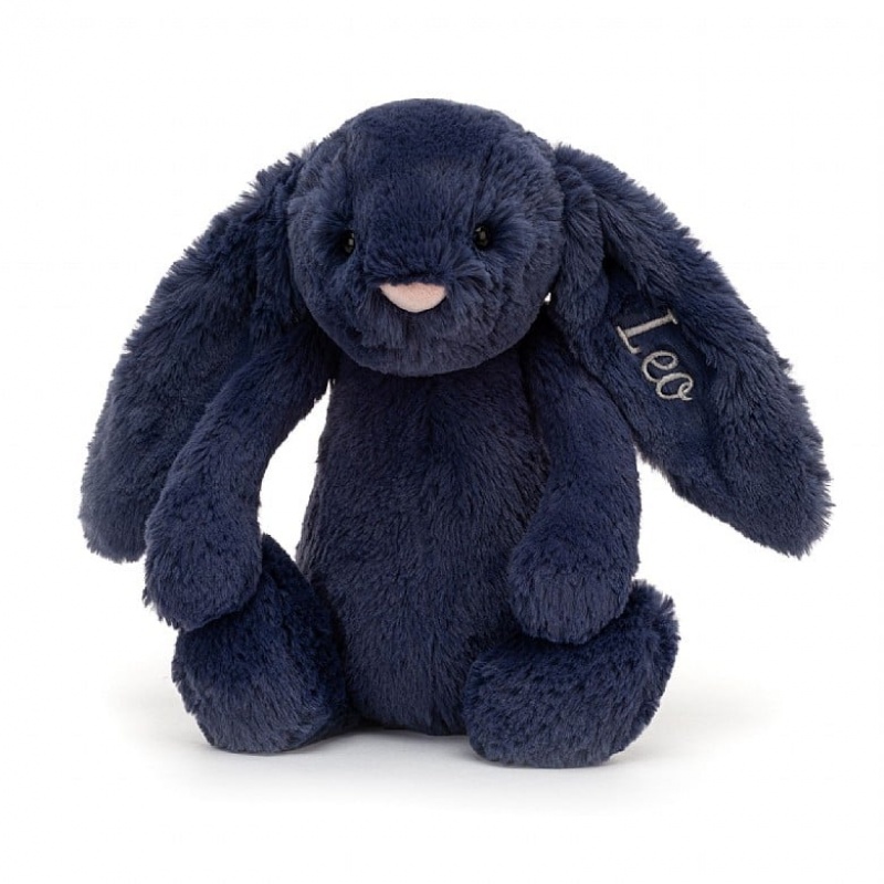 Medium Jelly Cats Personalised Bashful Navy Bunny | PFL-106523